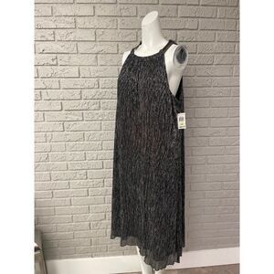 Alfani Black / Silver Shimmer Halter Midi Dress Size 18 NWT